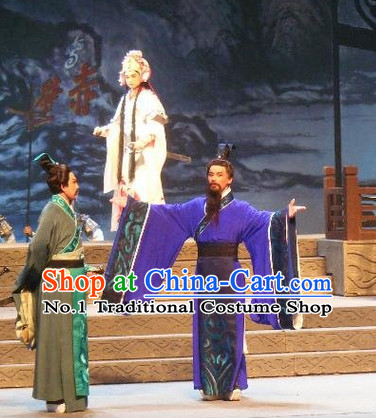 Chinese Traditional Dresses Theatrical Costumes Ancient Chinese Hanfu Prime Minister Blue Costumes