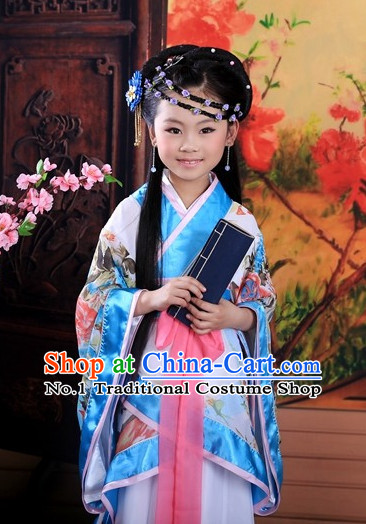 Traditional Chinese Ancient Student Costumes Complete Set for Kids