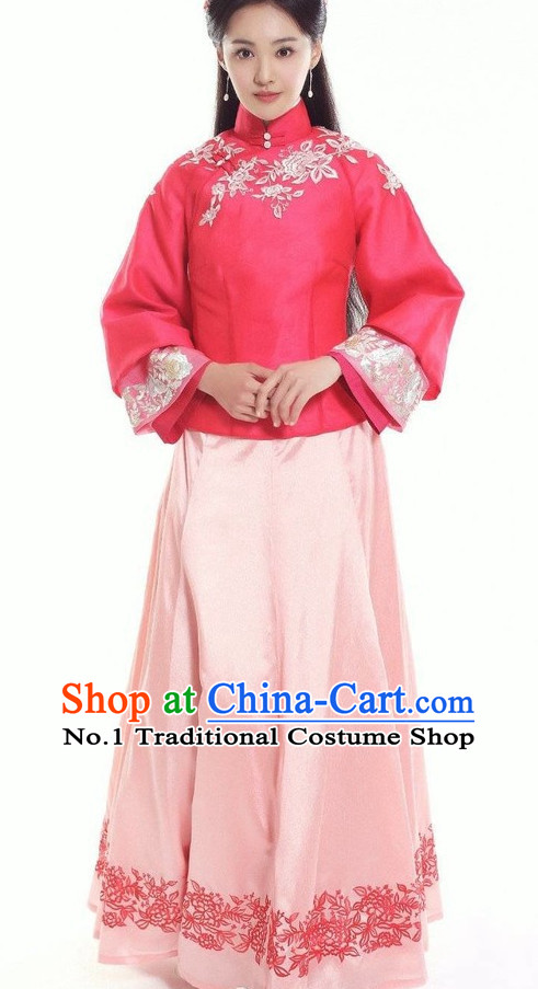 Chinese Traditional Minguo Noblewomen Costumes Complete Set