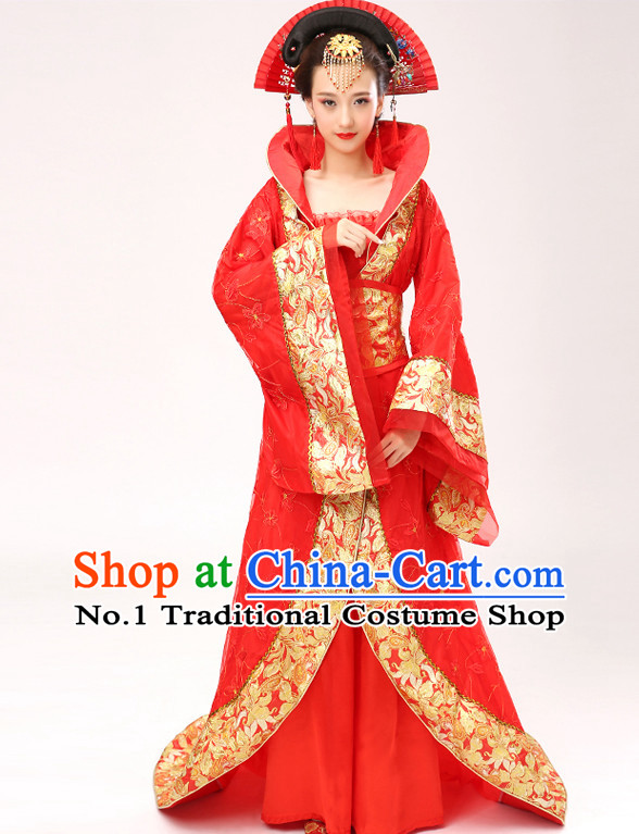 Chinese Hanfu Asian Fashion Japanese Fashion Plus Size Dresses Traditional Clothing Asian Empress Costumes and Hair Accessories