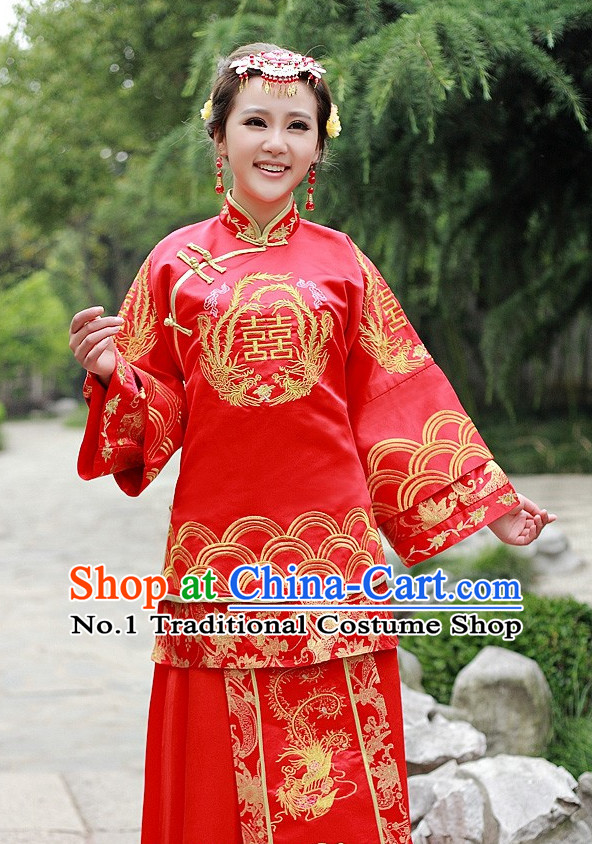 Traditional Chinese Double Happiness Wedding Dress for Women
