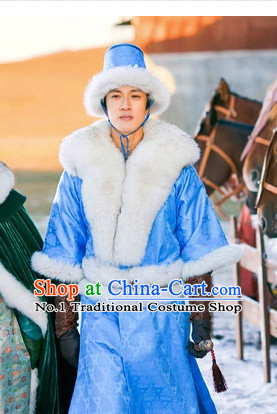 Traditional Chinese Prince Clothes Costumes and Hat Complete Set for Men