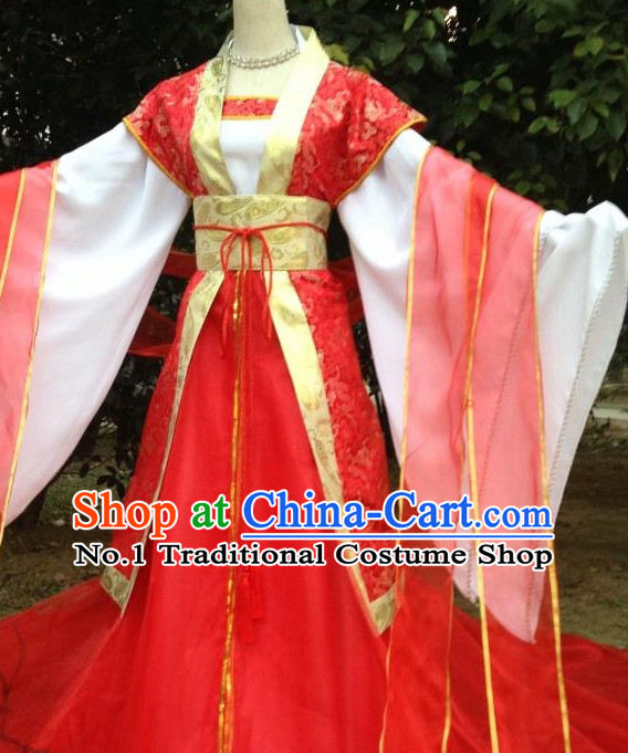Red Ancient Chinese Bridal Wedding Clothes Complete Set for Women