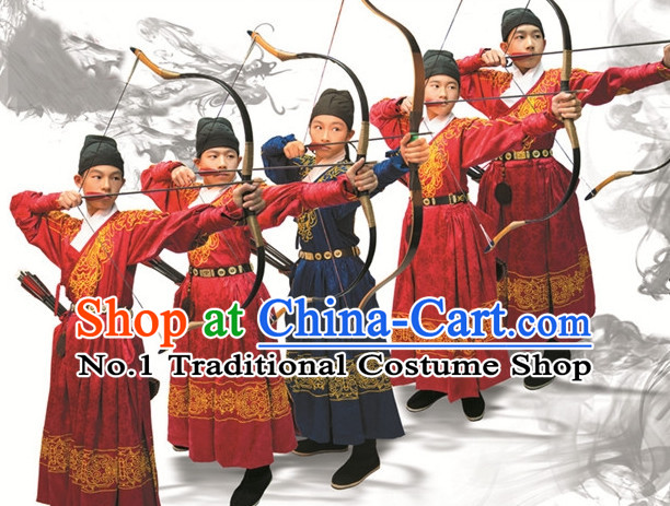 Ming Dynasty Archer Costume and Hat Complete Set for Men