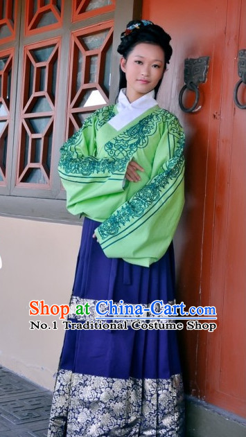 Chinese Ancient Ming Dynasty Garment Clothes Complete Set for Women