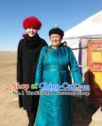 Mongolian Female Clothing and Hat Complete Set