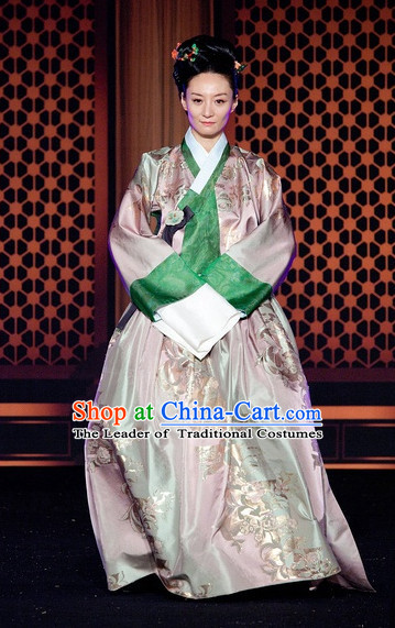 Ancient Korean Imperial Queen Costume and Headpieces Complete Set