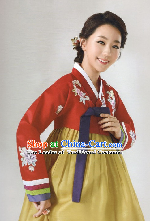 Custom-made Korean Fashion Hanbok and Hair Accessories Complete Set for Women
