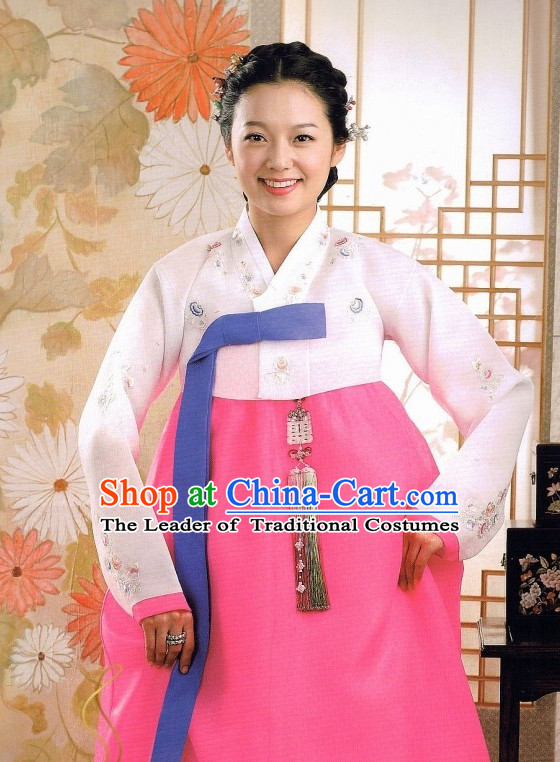 Korean Classic Hanbok Customs Outfit and Hair Accessories Complete Set for Women