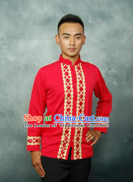 Thailand Red Wedding Classic Clothing and Pants for Men