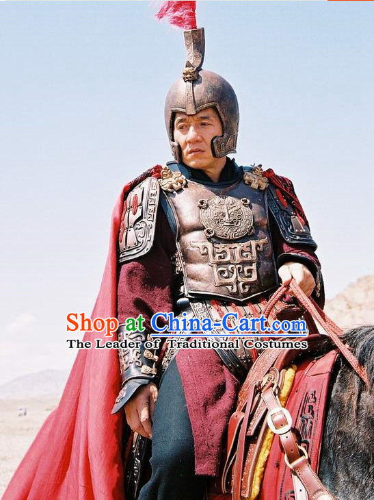 Custom Made Chinese General Armor Costume and Hat Complete Set for Men
