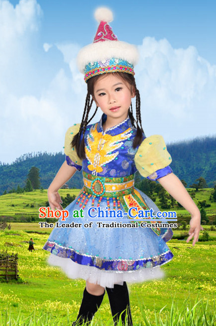 Chinese Mongolian Ethnic Minority Dance Costume Competition Dance Costumes for Kids