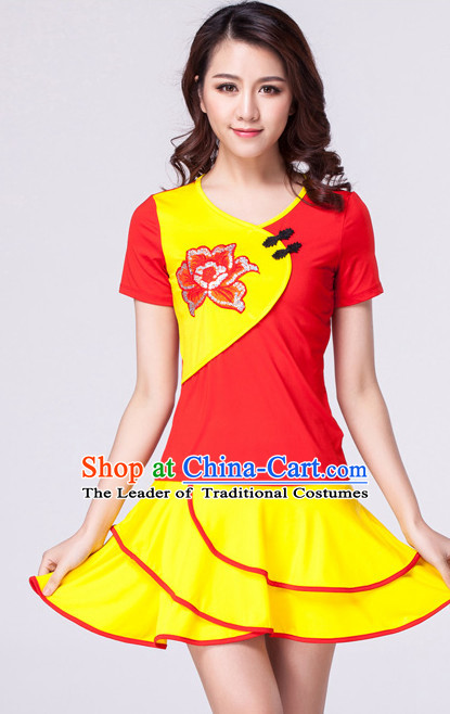 Red Yellow Chinese Style Parade  Costume Ideas Dancewear Supply Dance Wear Dance Clothes Suit