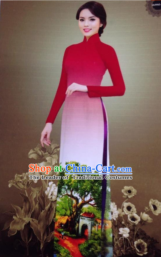 Color Transition Ao Dai Outfits for Women