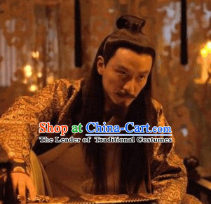 Ancient Chiense Tang Black Long Wigs for Men