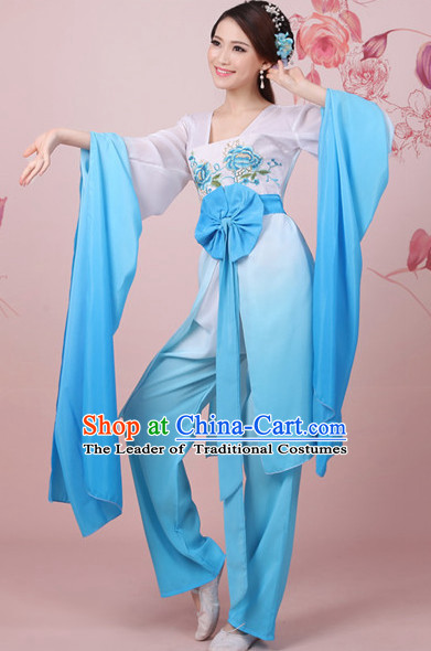 Chinese Classical Water Sleeve Shuixiu Dance Costumes Complete Set for Women