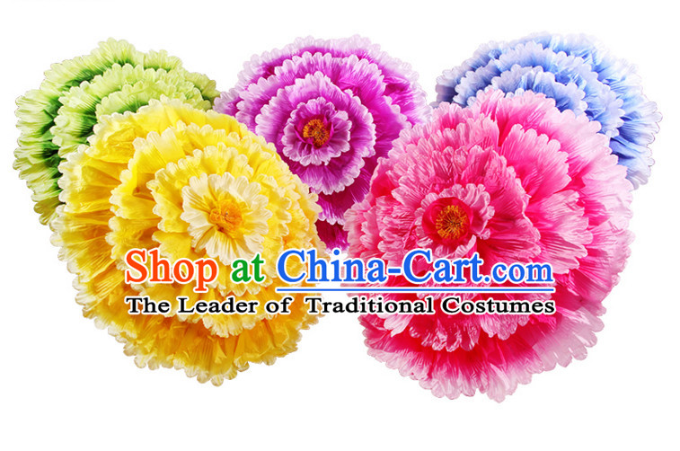 40 Inches Yellow Professional Stage Performance Large Peony Flower Umbrella