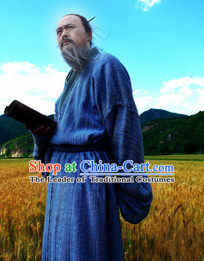 Chinese Ancient Wise Confucius Costume Clothes Complete Set for Men