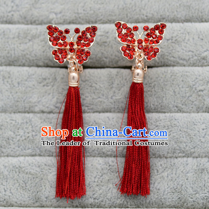Chinese Ancient Style Accessories, Earrings, Hanfu Xiuhe Suit Wedding Bride Crystal Earrings for Women