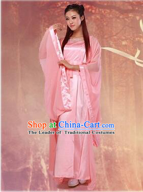 Chinese Classical Xiao Long Nv Costumes Complete The Return of the Condor Heroes Set Han Fu Stage Show Chiffon Dress Pink