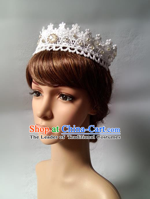 Chinese Wedding Jewelry Accessories, Traditional Bride Headwear, Wedding Tiaras, Imperial Bridal Wedding Lace Royal Crown Hair Clasp