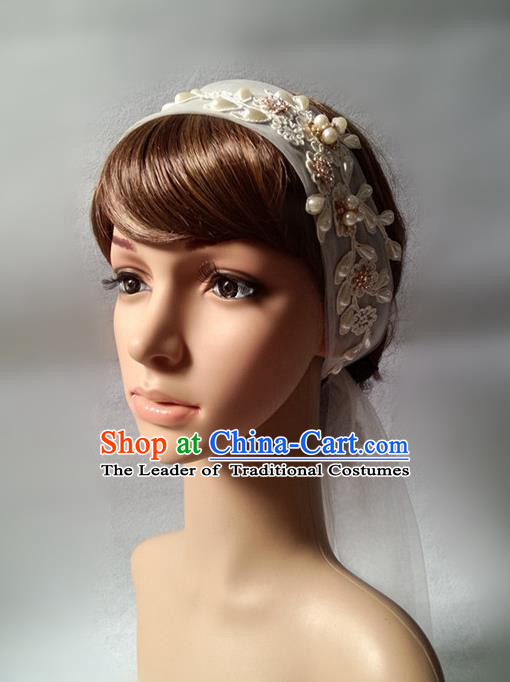 Chinese Wedding Jewelry Accessories, Traditional Bride Headwear, Wedding Tiaras, bridal Wedding Lace Veil