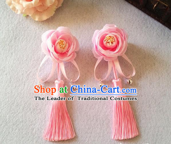 Chinese Wedding Jewelry Accessories, Traditional Xiuhe Suits Wedding Bride Headwear, Wedding Tiaras, Ancient Chinese Tassel Harpins, Bridal Hair Accessory