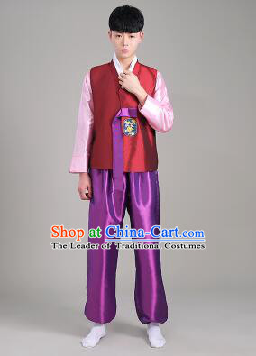 Korean Traditional Formal Dress Set Men Clothes Traditional Korean Traditional Costumes Full Dress Formal Attire Ceremonial Dress Court Slight Blue
