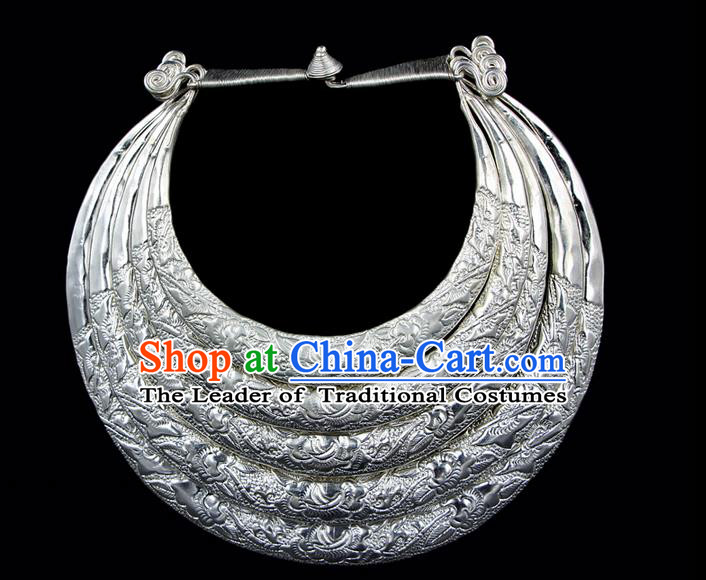 Traditional Chinese Miao Ethnic Minority Necklace Miao Ethnic Silver Jewelry Accessories