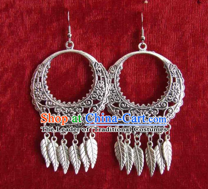 Traditional Chinese Miao Ethnic Minority Earrings Miao Ethnic Silver Jewelry Accessories Earring