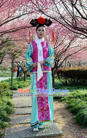 Princess Dress for Qing Dynasty Chinese Traditional Costumes Ancient Clothes Costumes Empresses in the palace Qing Chuang Stage Show Purple