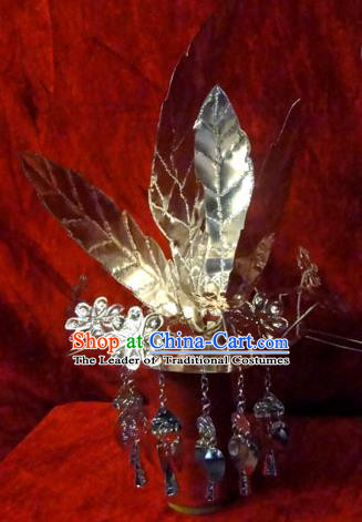 Traditional Chinese Miao Nationality Phoenix Silver Headwear, Hmong Female Folk Wedding Hat, Ethnic Accessories Crown, Chinese Minority Nationality Jewelry Accessories Hairpins for Women