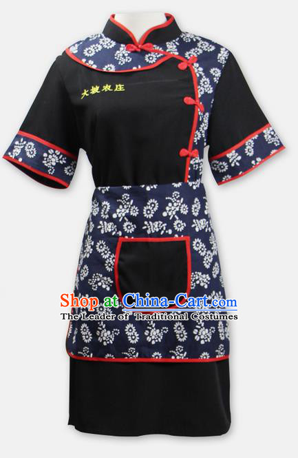 Traditional Chinese Miao Nationality Dancing Costume, Hmong Female Folk Dance Ethnic Dress Set, Chinese Minority Tujia Nationality Embroidery Costume for Women