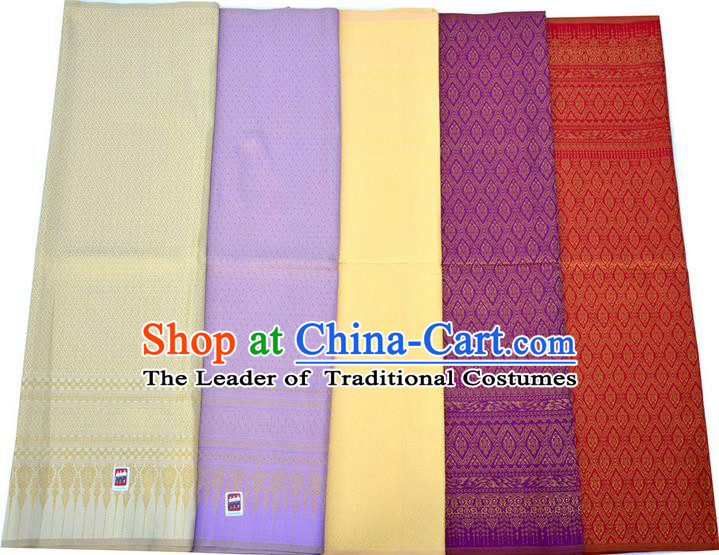 Traditional Asian High Quality Thai Royal Court Sarees and Dress Gilded Material, Thai Silk Palace Gilded Clothes and Fabrics for Women