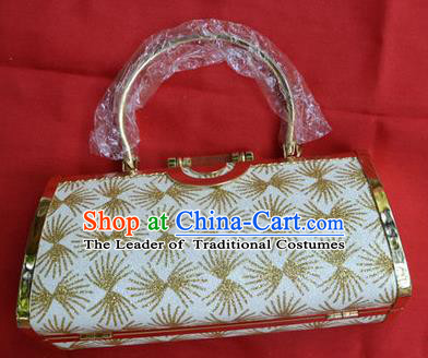 Traditional Asian Thai Jewelry Accessories Wedding Handbags, Thai Bangkok Bride Gold Handbags for Women
