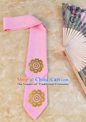 Korean Hair Band for Women Hair Strap Ties Headwrap Kerean Traditional Hot Stamping Bronzing Pink