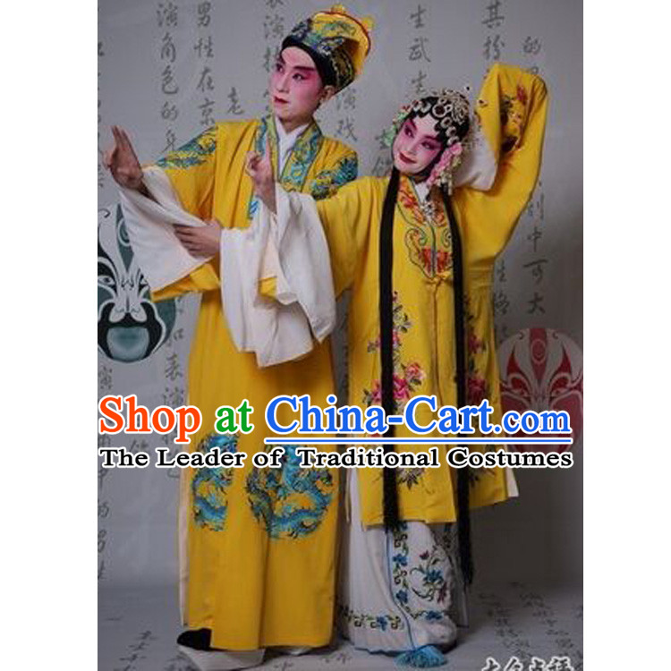 Acient Costumes Henan Opera Emperor Costume Queen Costume Undercover Golden Dress Dragon And Phoenix Clothing Set
