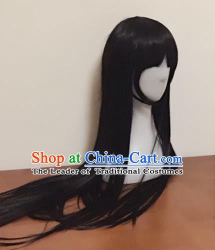 Chinese Traditional Long Wig, Updo Wigs, Lace Front Wigs, Geisha Wig