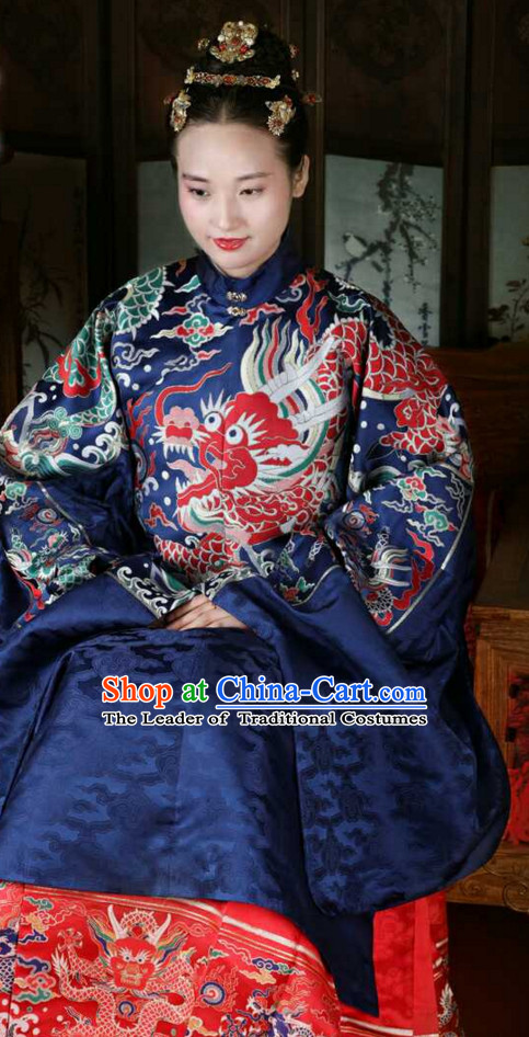 Chinese Style Dresses Kimono Dress Song Dynasty Outfits and Hat Complete Set for Women