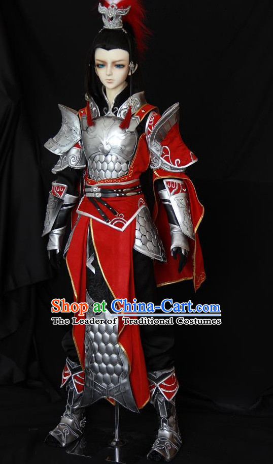 Chinese Ancient General Superhero Armor Costumes Complete Set for Men
