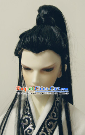 Ancient Chinese Style Black Hair Wigs for Men