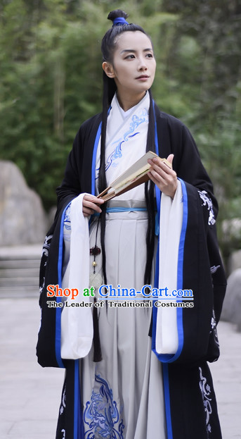Ancient Chinese Han Dynasty Prince Hanfu Garment Outfit Complete Set for Men