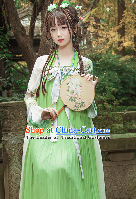 Ancient Chinese Tang Dynasty Princess Clothes Top and Bottom Clothing Complete Set for Women or Girls