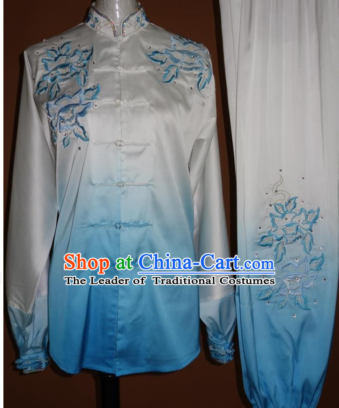 Top Embroidered Mandarin Tai Chi Taiji Kung Fu Martial Arts Competition Uniform Dresses Suits Outfits for Adults
