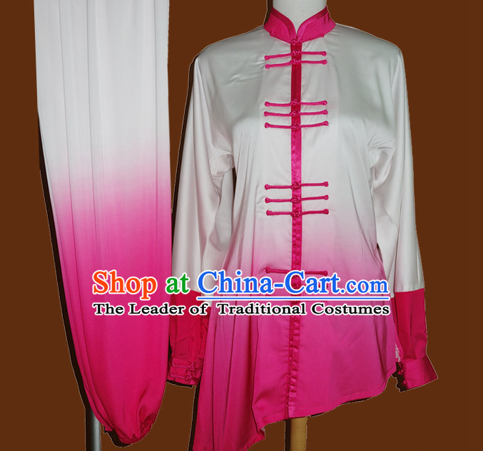 Color Change Top Mandarin Tai Chi Taiji Kung Fu Martial Arts Competition Uniform Dresses Suits Outfits for Adults