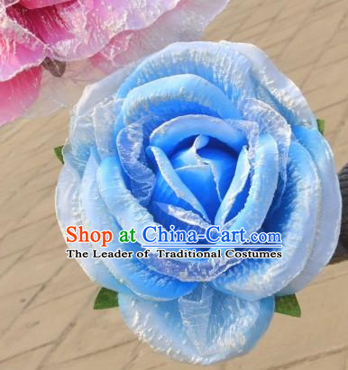 0.35 Meter Blue Rose Flower Decoration Props Dance Prop