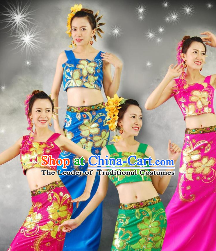 Traditional National Thai Dance Costumes Dress Thai Traditional Dress Dresses Wedding Dress online for Sale Thai Clothing Thailand Clothes Complete Set for Women Girls Adults Youth Kids