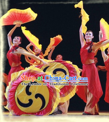 Pure Silk Traditional Chinese Fans Oriental Fan Folk Dance Hand Fan Dance Ribbons Cultural Dances