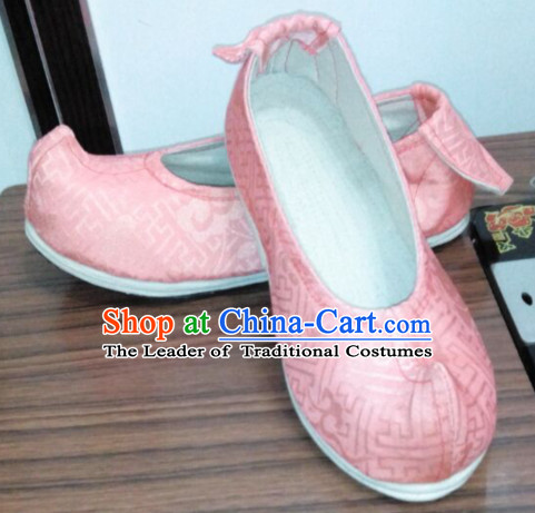 Chinese Ancient Handmade Traditional Bow Fabric Shoes for Women and Girls