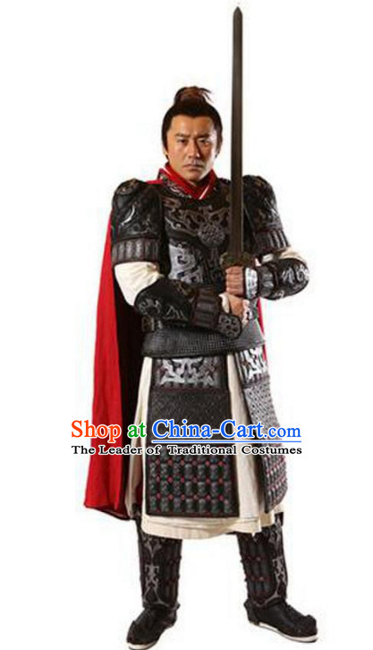 Chinese Traditional Superheroine Armor General Clothing Complete Set for Men